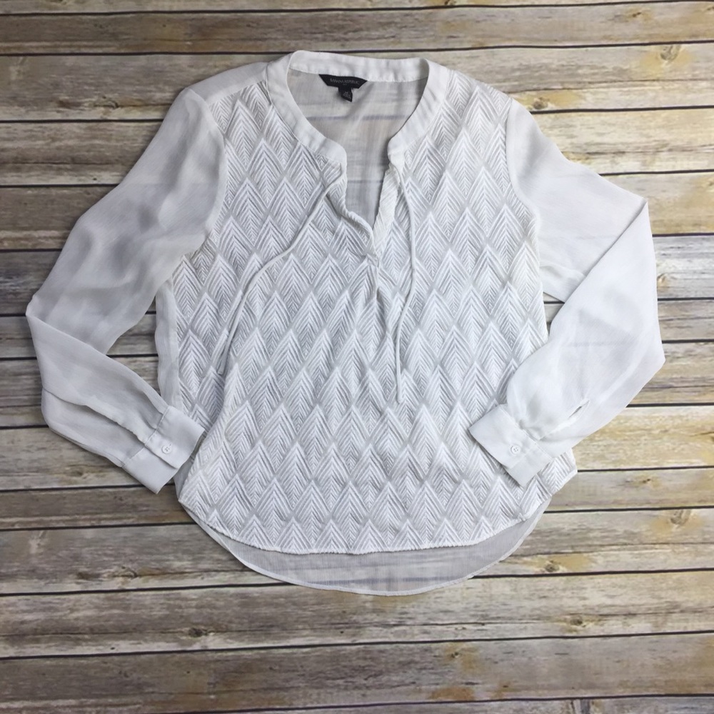Banana Republic Factory White Arrow Blouse